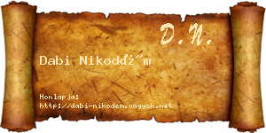 Dabi Nikodém névjegykártya